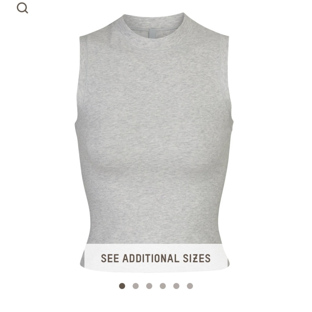 SKIMS COTTON JERSEY MOCK NECK TANK LARGE NWOT
